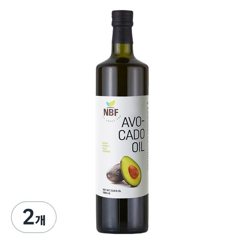 네츄라바이오푸즈 엑스트라버진 아보카도 오일, 1000ml, 2개