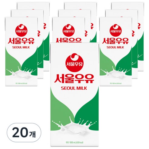 서울우유 멸균 흰우유, 1L, 20개
