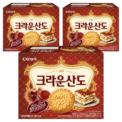 크라운산도 밤 티라미수, 161g, 3개