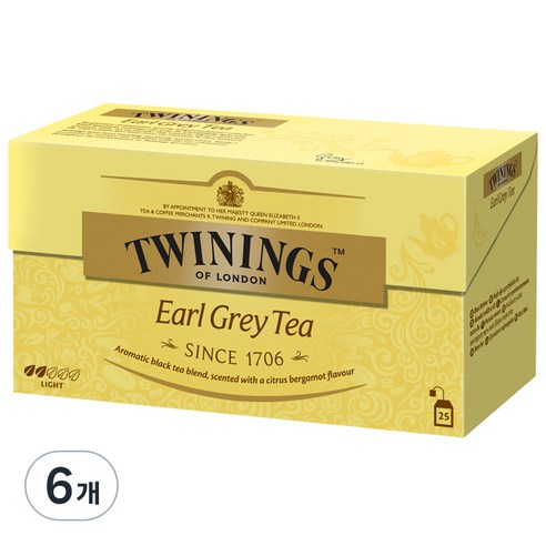 트와이닝 얼그레이 티백, 2g, 25개입, 6개
