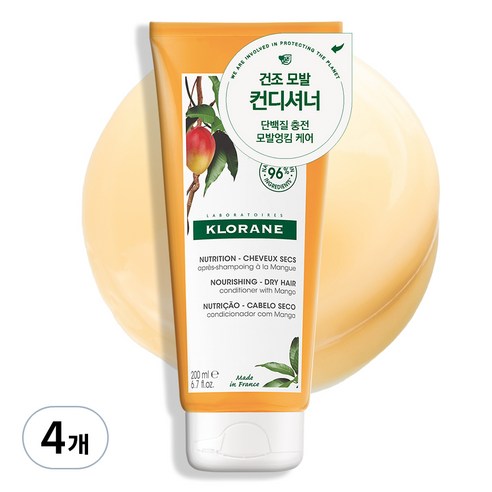클로란 망고버터 컨디셔너 망고향, 200ml, 4개