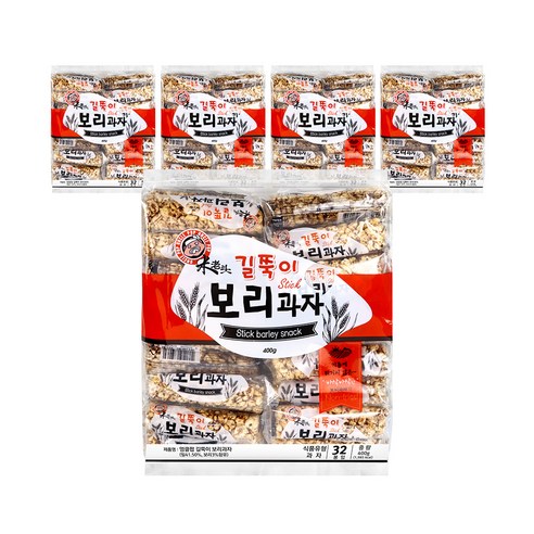 엉클팝 길쭉이 보리과자, 400g, 5개