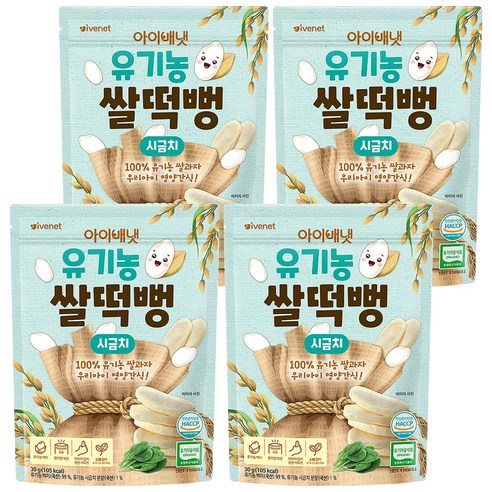 아이배냇 유기농 쌀떡뻥 30g, 4개, 시금치