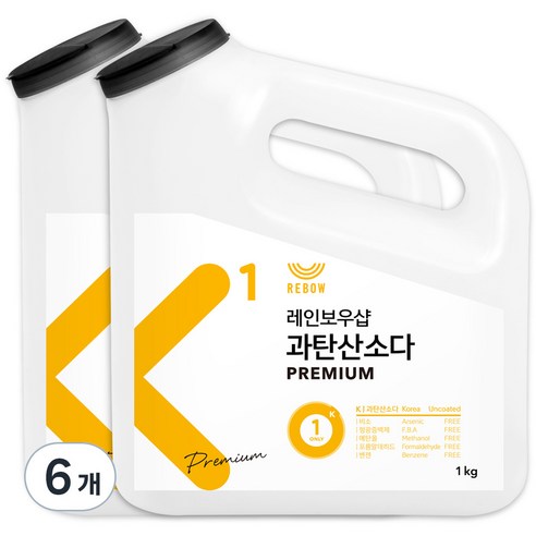 레인보우샵 과탄산소다 프리미엄 왕톡톡이, 1kg, 6개