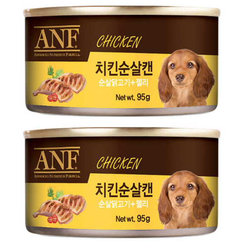 에이엔에프 강아지 간식캔, 치킨순살맛, 95g, 48개
