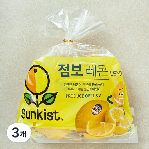 썬키스트 점보 레몬, 620g, 3개