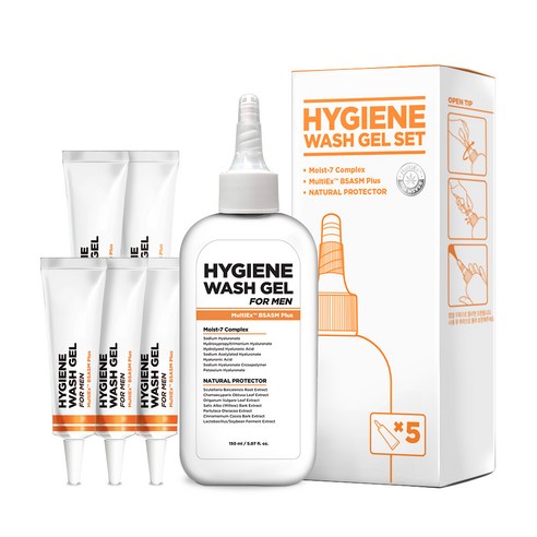 미프 하이진 워시 젤 남성청결제 150ml + 휴대용 10ml x 5p 세트, 1세트