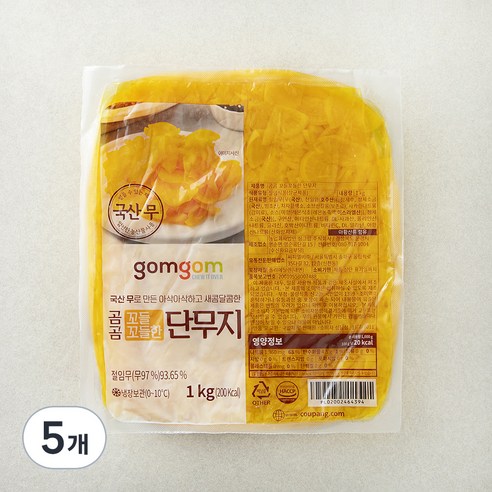 곰곰 꼬들꼬들한 단무지, 1kg, 5개
