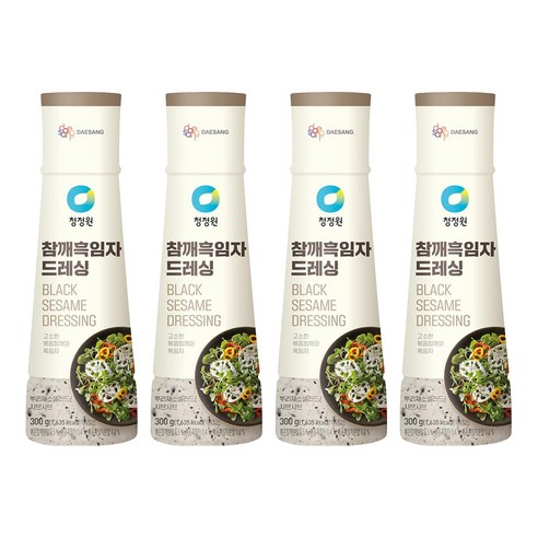 청정원 참깨 흑임자 드레싱, 300g, 4개