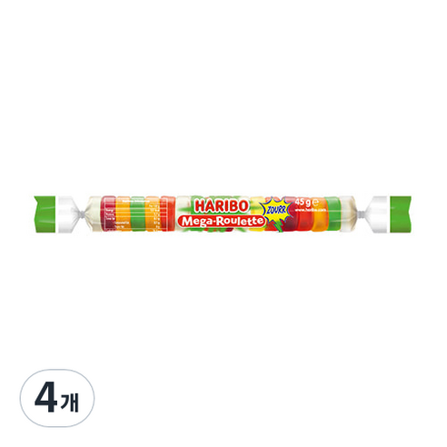 하리보 메가룰렛 사우어 젤리, 45g, 4개