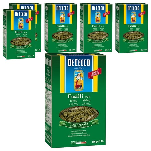 데체코 시금치 푸질리, 500g, 6개