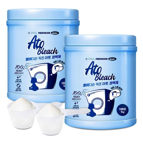 폴메디슨 키즈 아토 표백 세제 + 계량스푼 세트, 1kg, 2개
