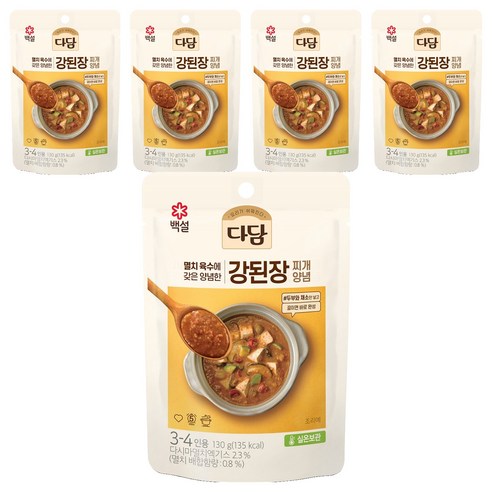 다담 강된장 찌개양념, 5개, 130g