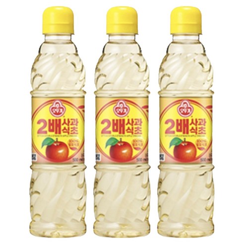 오뚜기 2배 사과식초, 500ml, 3개