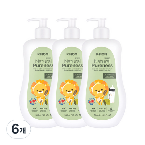 케이맘 퓨어니스 젖병세정제 액상형 용기, 500ml, 6개