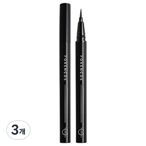 포렌코즈 타투 올프루프 아이라이너 0.6g, 01 리얼블랙, 3개