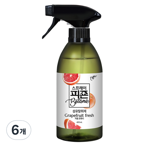피죤 스프레이 보타닉 섬유탈취제 자몽프레시, 490ml, 6개