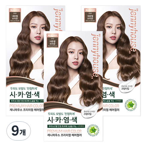 제니하우스코스메틱 프리미엄 헤어컬러 염모제, 내츄럴브라운6NB, 9개