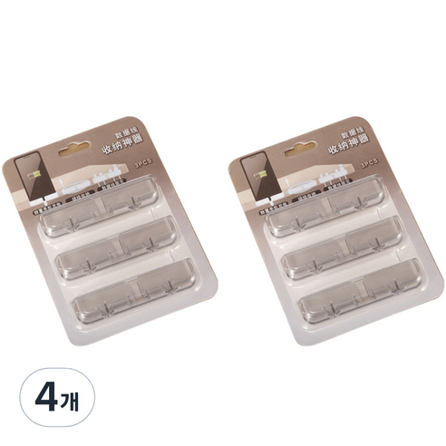 블루레이크 데스크 전선 정리 홀더, 블랙, 4개