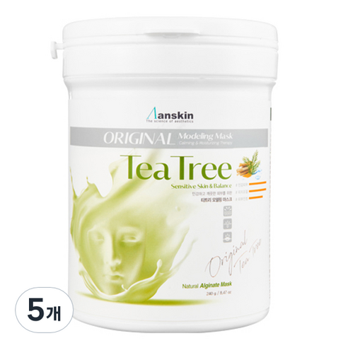 안스킨 오리지날 티트리 모델링팩 240g, 5개, 1개입