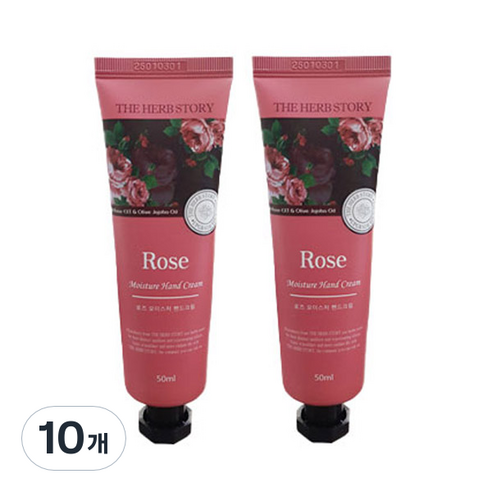 더허브스토리 로즈 모이스처 아로마 핸드크림, 50ml, 10개