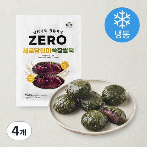[로켓프레시] 떡미당 제로당 현미 쑥찹쌀떡 (냉동), 60g, 10개입, 4개