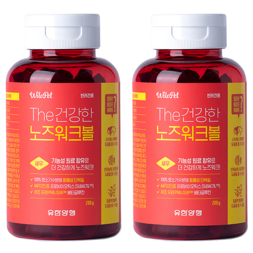 윌로펫 강아지 유한양행 The 건강한 가수분해 노즈워크 간식, 새우, 200g, 2개