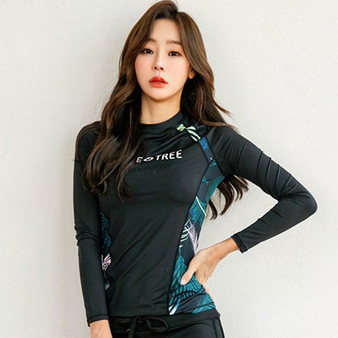 나야스타일 여성용 이시가키 래쉬가드 상의