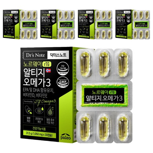 팔레오 닥터스노트 알티지 오메가3 31.5g, 30정, 5개