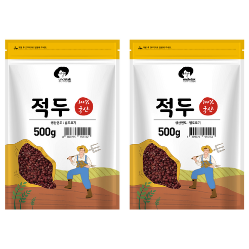 엉클탁 국산 적두 팥, 500g, 2개