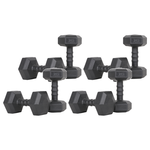 아이워너 맨즈 육각아령 블랙, 3kg, 8개