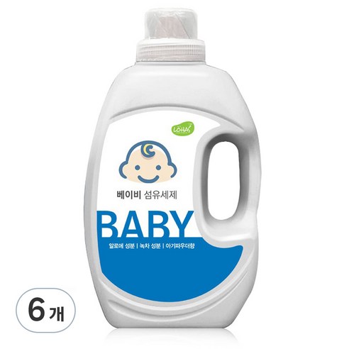 아토세이프 유아 섬유 세제 2L, 6개