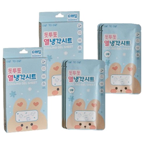 아가드 돗투돗 열냉각시트 쿨 해열 냉찜질팩 쿨링패치 블루, 6개입, 2개