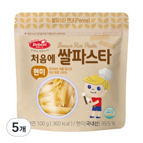 베베스트 처음에 쌀파스타, 100g, 5개