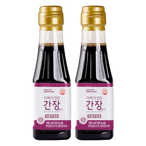 베베푸드 아빠가 만든 간장 소스 국물조림용, 180ml, 2개, 깊은맛