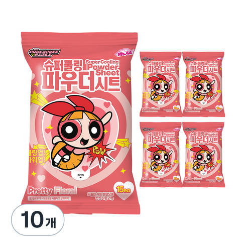 미스사사 슈퍼 쿨링 파우더 시트 데오드란트 플로럴 15매, 10개