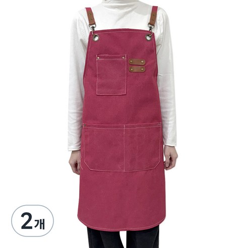 깨비다 바리스타 앞치마, 핑크, 2개