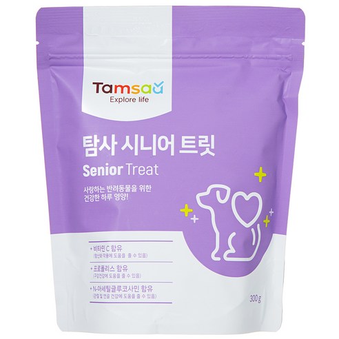 탐사 강아지 영양제 뉴트리션 트릿 시니어 케어 300g, 혼합맛(쌀/귀리/연어/닭고기), 1개