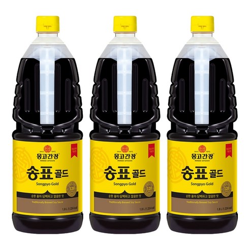 송표 골드 양조간장, 1.8L, 3개