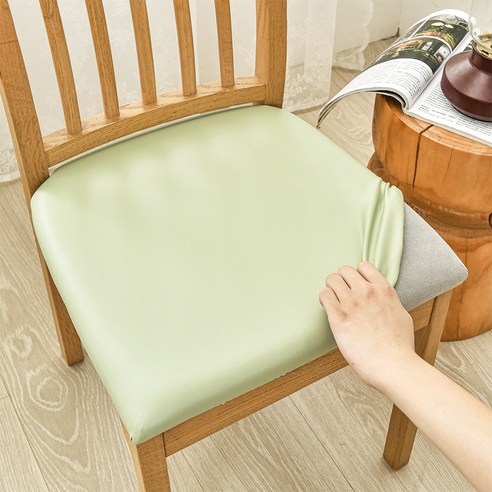 러빙랩 PU 방수 방석 식탁 의자커버, 그린, 2개