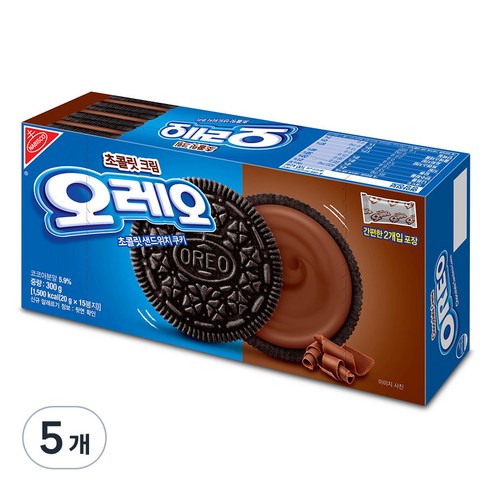 크래프트 오레오 초콜릿 크림 쿠키, 300g, 5개
