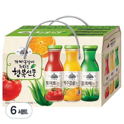 가야농장 행복음료 3종 선물세트, 6세트