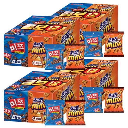 오리온 콤보 12 PACKS 과자세트, 미쯔6P+초코칩쿠키미니6P, 4개