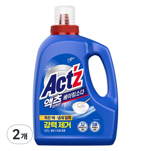 액츠 퍼펙트 베이킹소다 액상세제 본품, 3.5L, 2개
