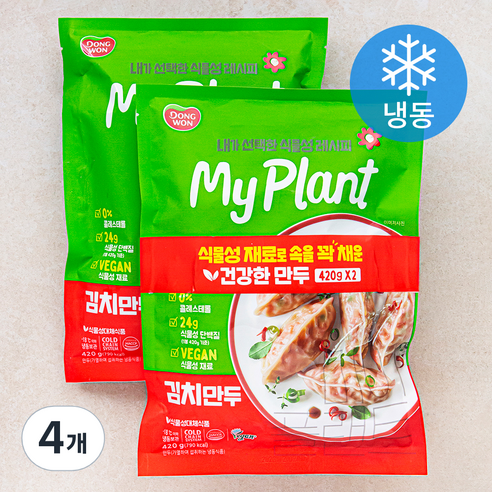 동원 My Plant 김치만두 (냉동), 420g, 4개