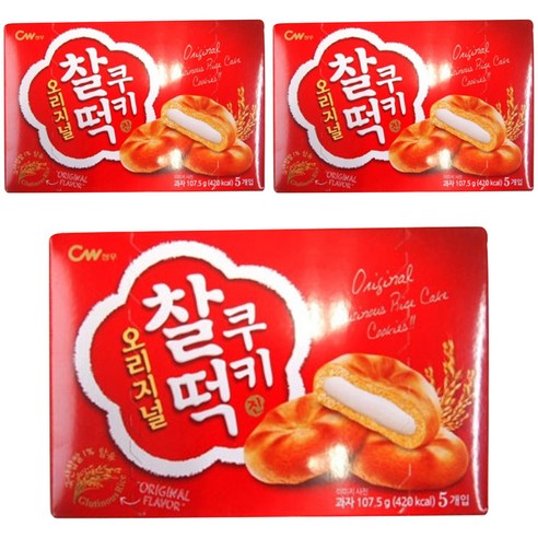 청우식품 찰떡쿠키오리지널 5입, 107.5g, 3개