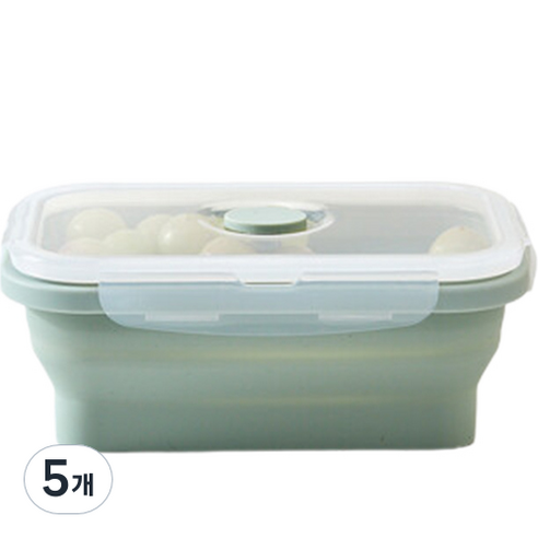 모던하우스 접어서 보관하는 스팀홀 실리콘 밀폐용기 540ml, 5개, 단품