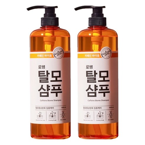 로쌩 카페인 마이크로바이옴 탈모 샴푸, 1L, 2개