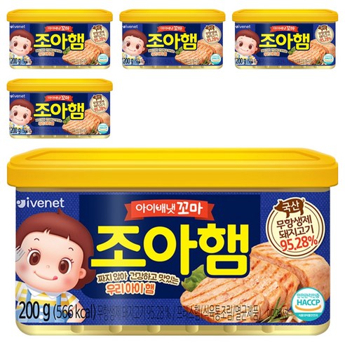 아이배냇 유아용 꼬마 조아햄, 햄맛, 5개, 200g