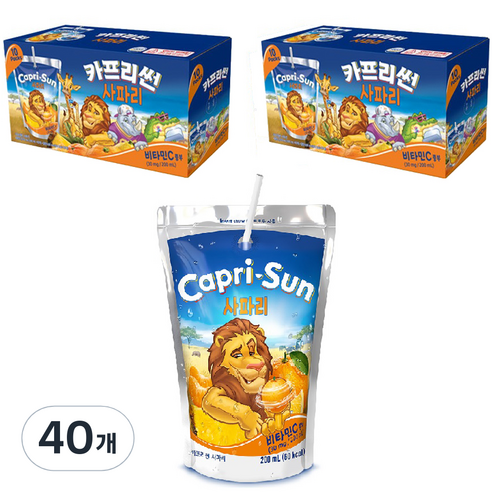 어린이음료수 농심 카프리썬 사파리, 200ml, 40개 Best Top5 어린이음료수 농심 카프리썬 사파리, 200ml, 40개 Best Top5